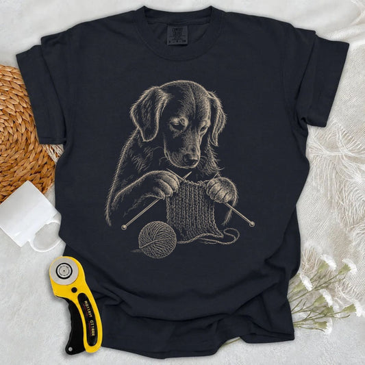 Comfort Colors Dog Knitting Art T-shirt