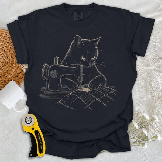 Comfort Colors Cat Sewing Art T-shirt