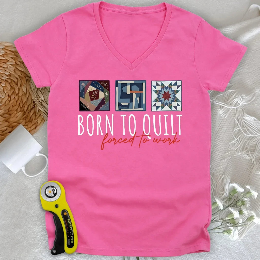 Forced to Quilt Lady V-neck