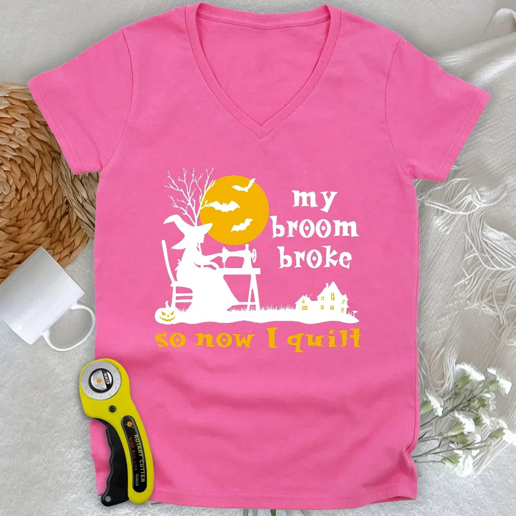 Broom Broke Lady V-neck