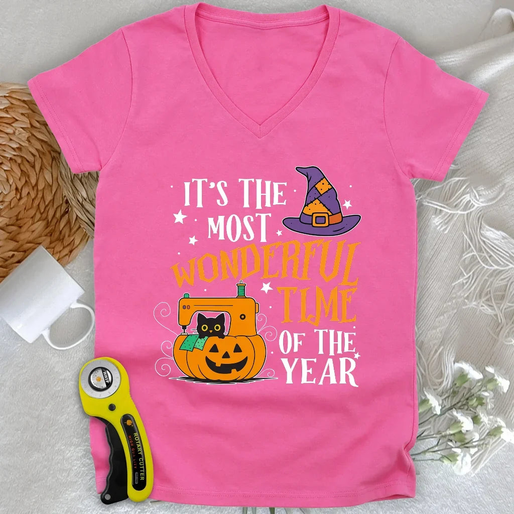 Jack-o-Stitch Lady V-neck