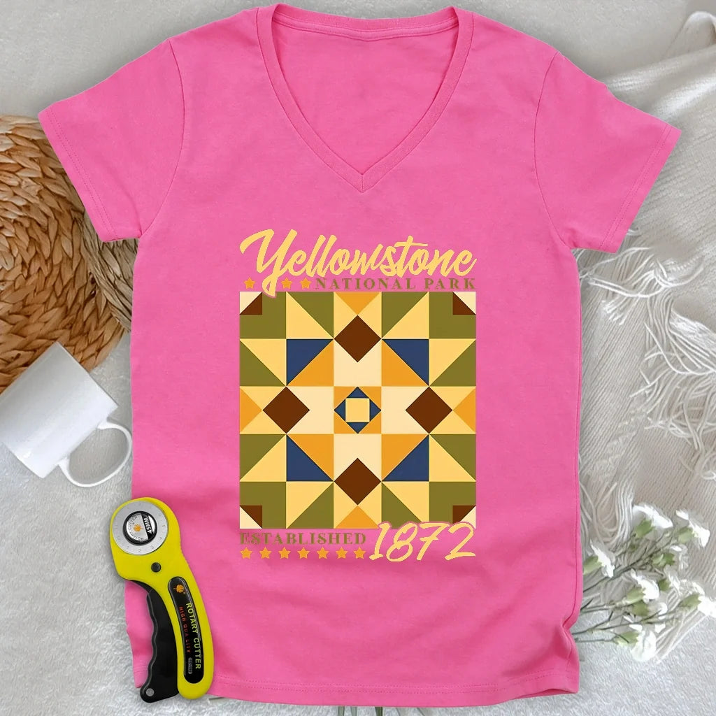 Quilt Block Park Lady V-neck