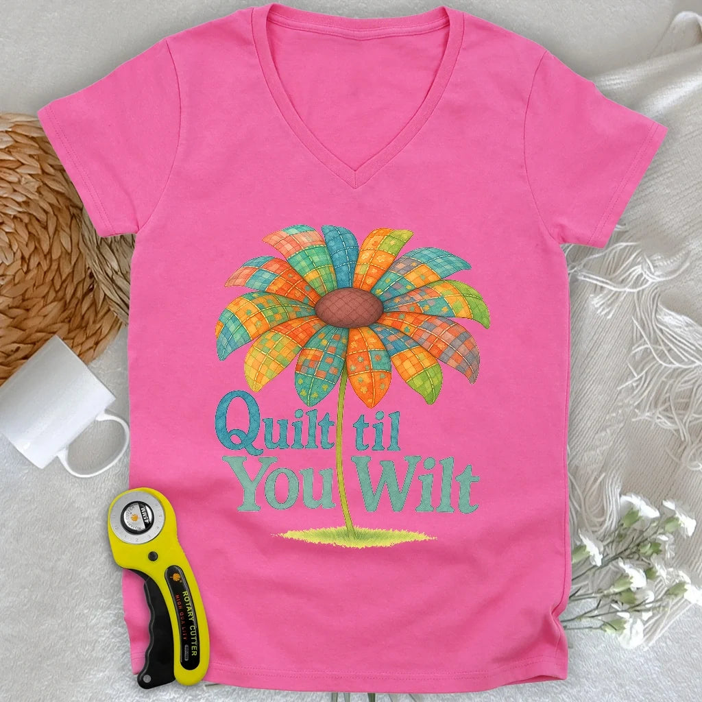 Quilt Wilt Lady V-neck