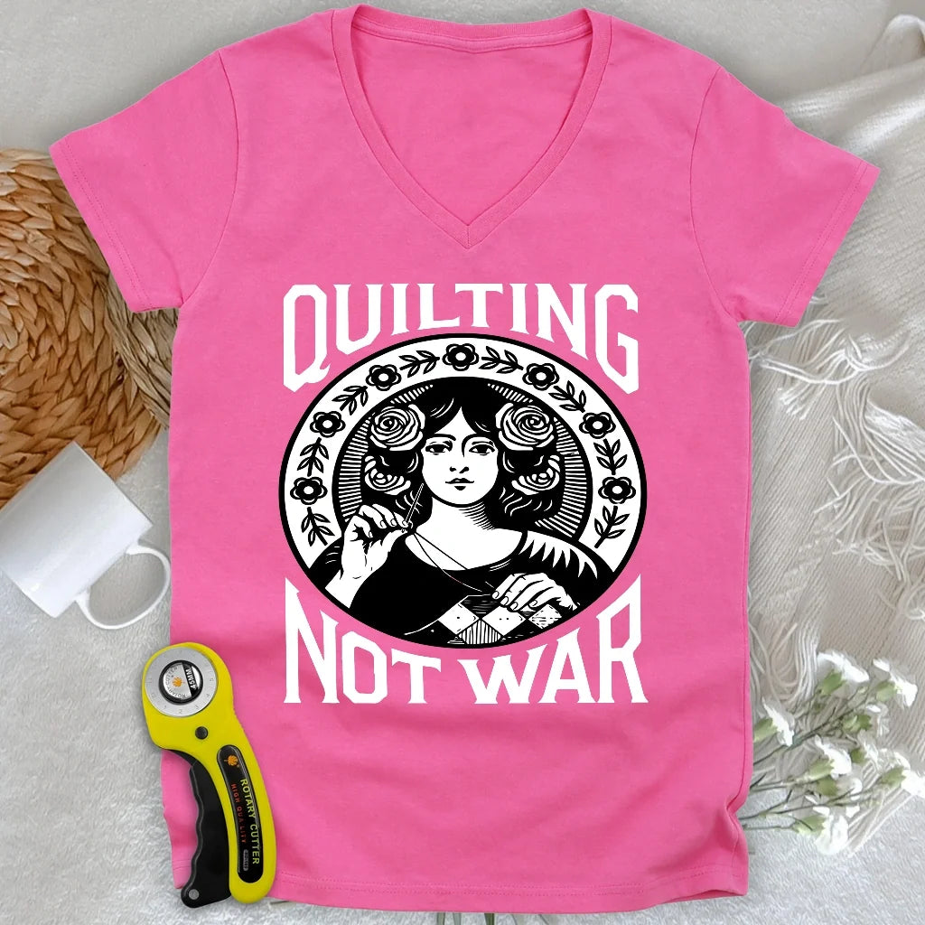 Quilting Not War Lady V-neck