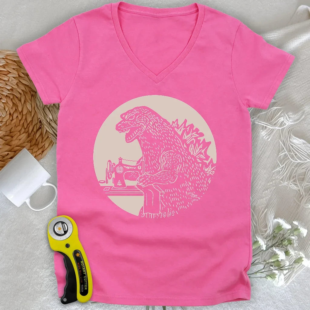 Quiltzilla Lady V-neck