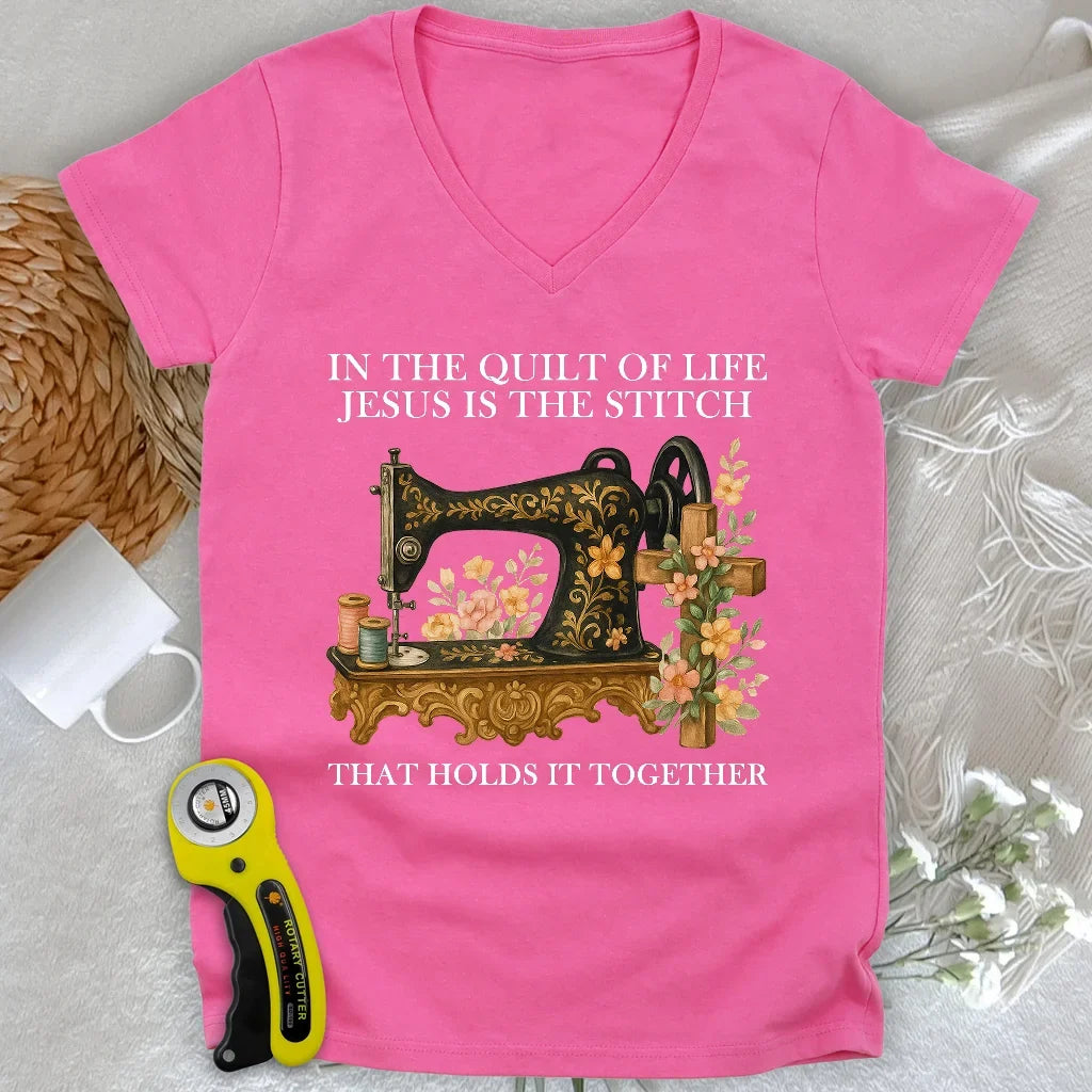 Stitched In Faith Lady V-neck
