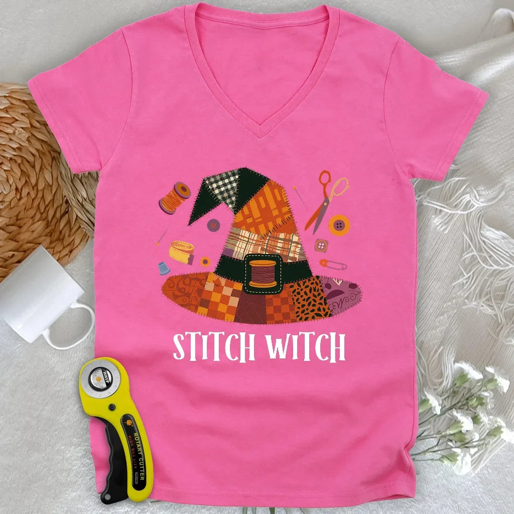 Stitchy Witch Lady V-neck