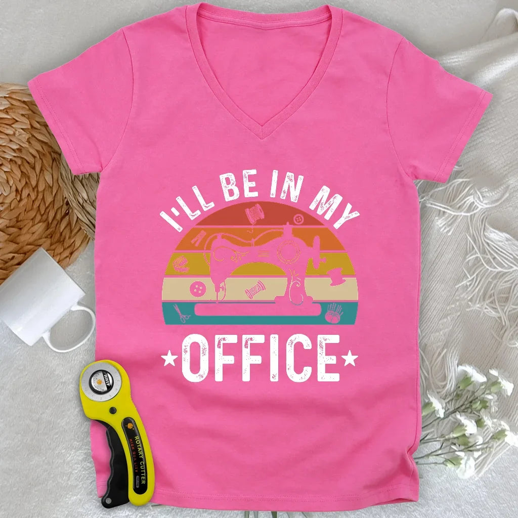 Vintage Office Lady V-neck