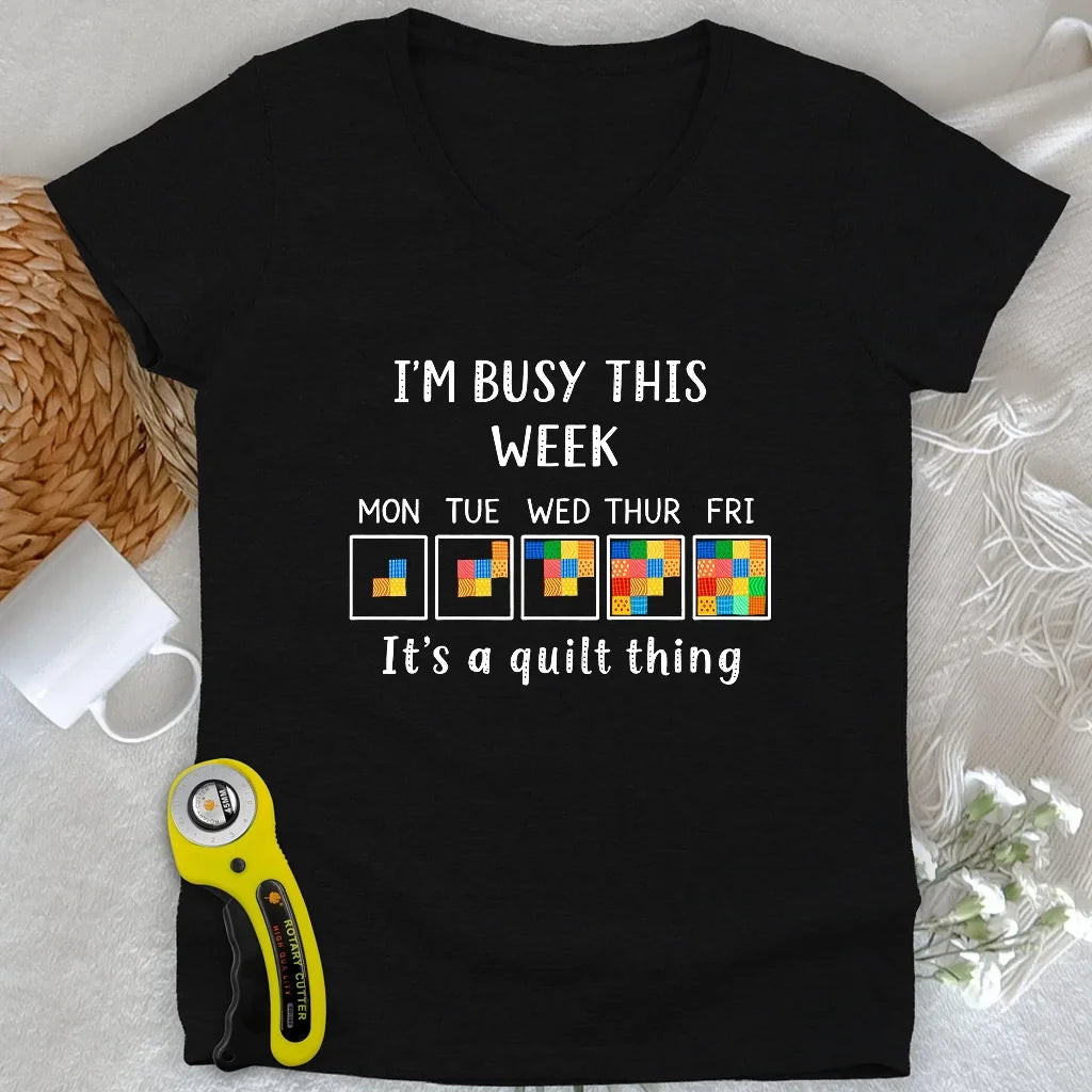 A Busy Week Lady V-neck