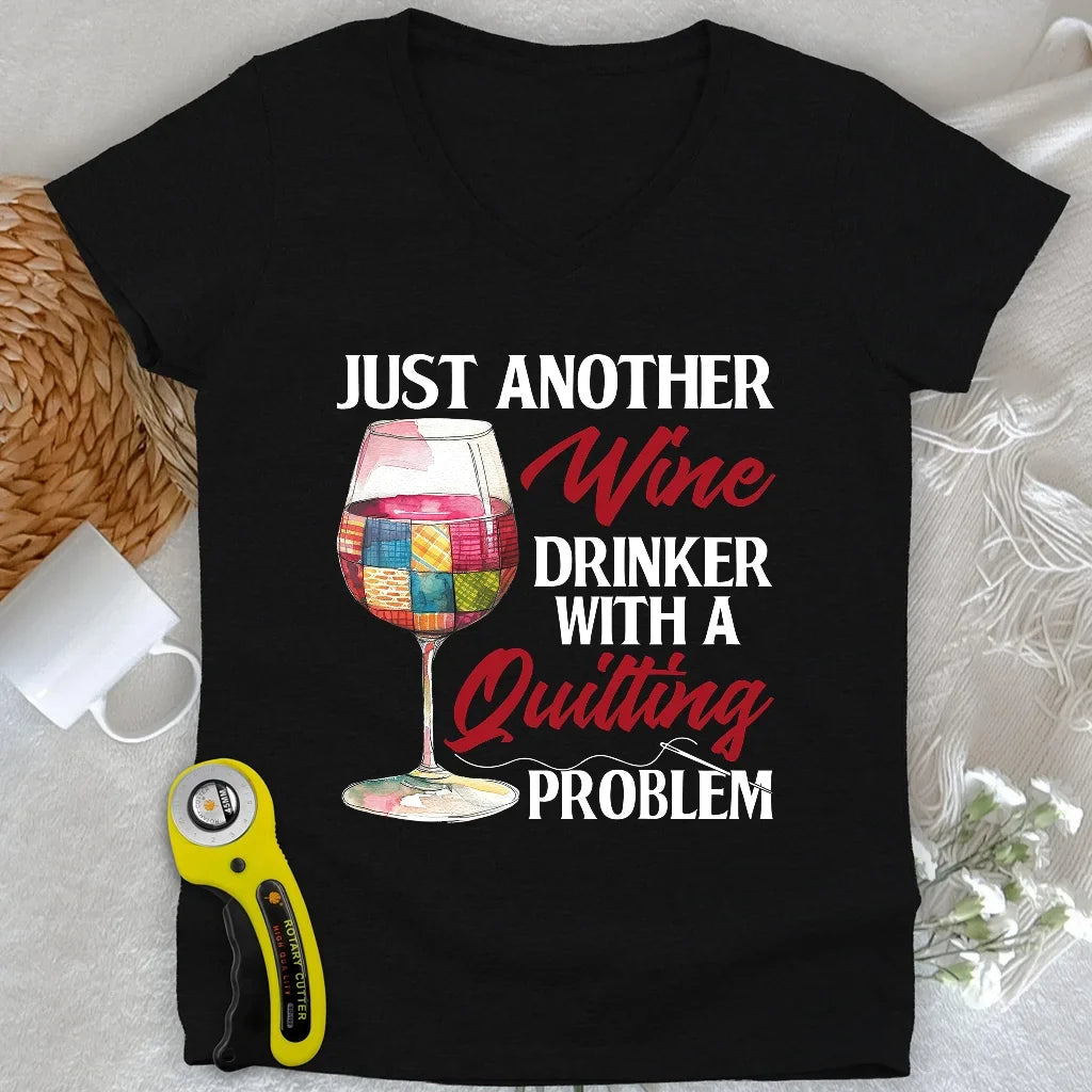 Quilting Problem Lady V-neck