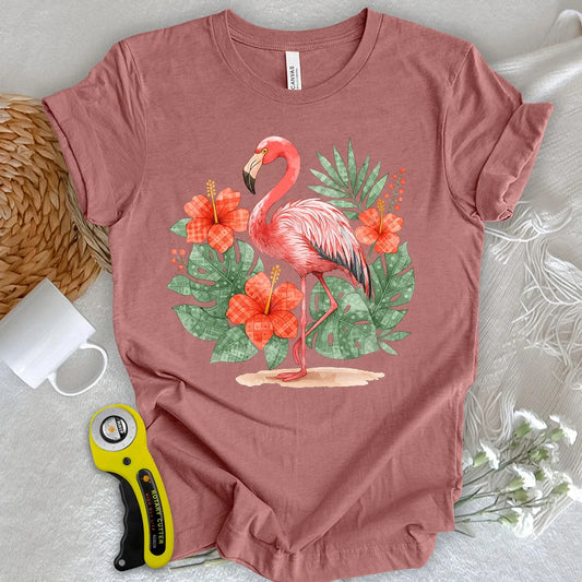 Flamingo & Floral Patchwork T-shirt