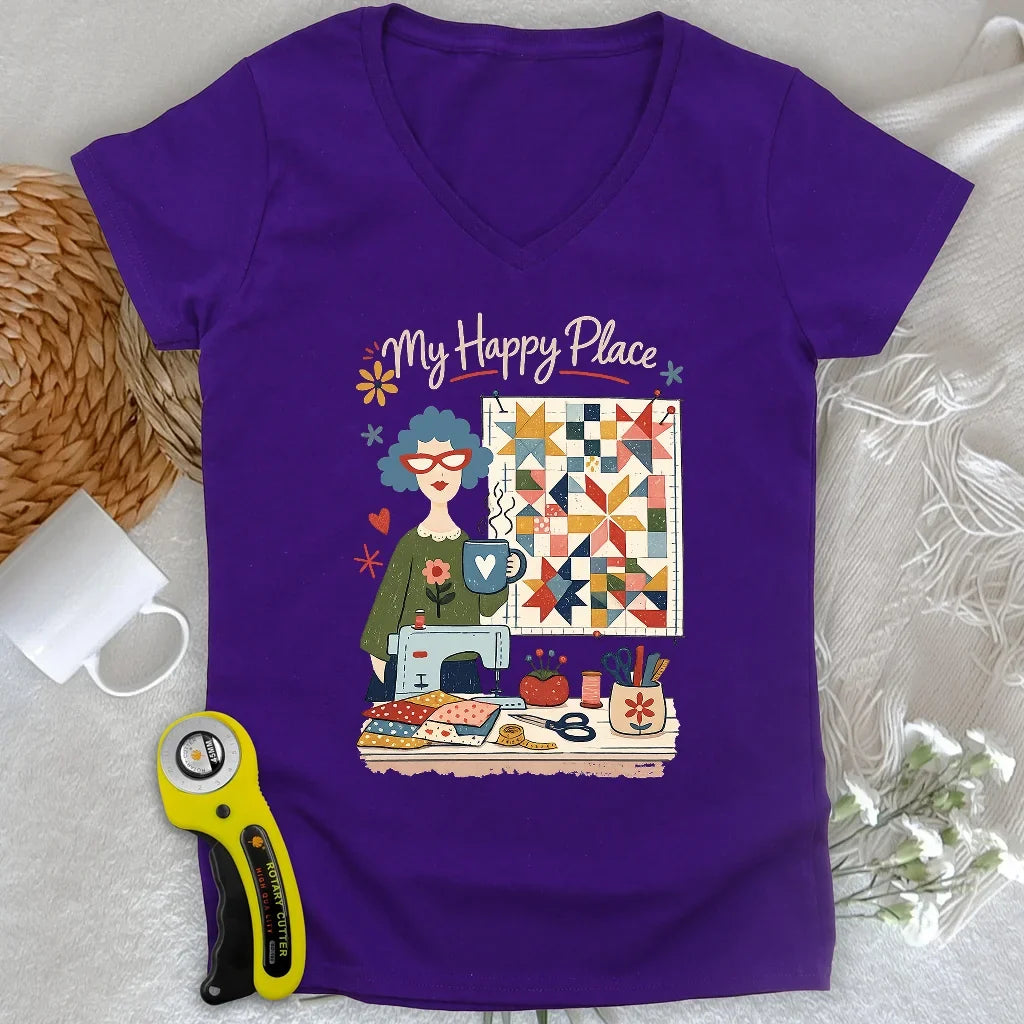 My Happy Place Lady V-neck