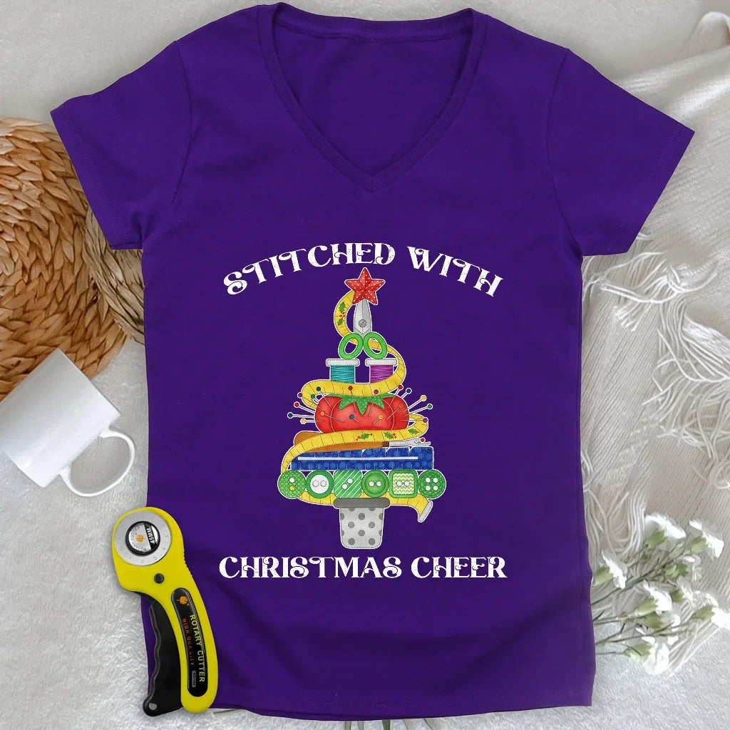 Stitchmas Tree Lady V-neck