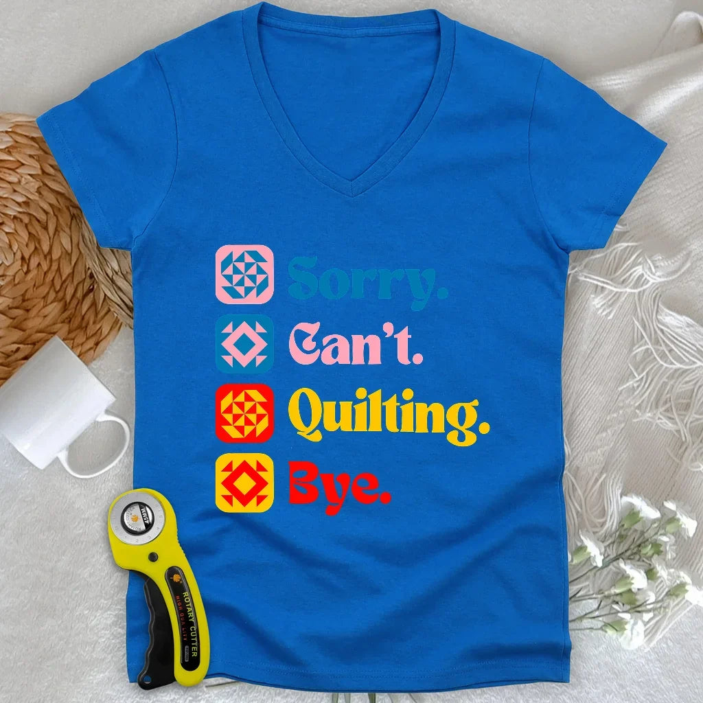 Can't Quilting Lady V-neck