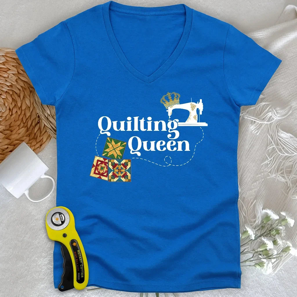 Quilting Queen Lady V-neck
