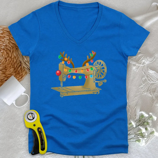 Reindeer Stitches Lady V-neck