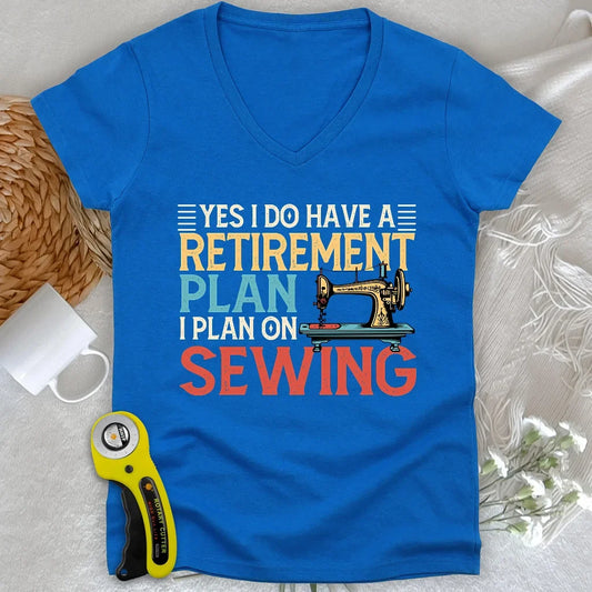 Retirement Plan Lady V-neck