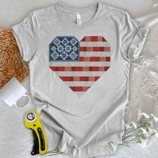 Stars & Stripes Patchwork Heart T-shirt