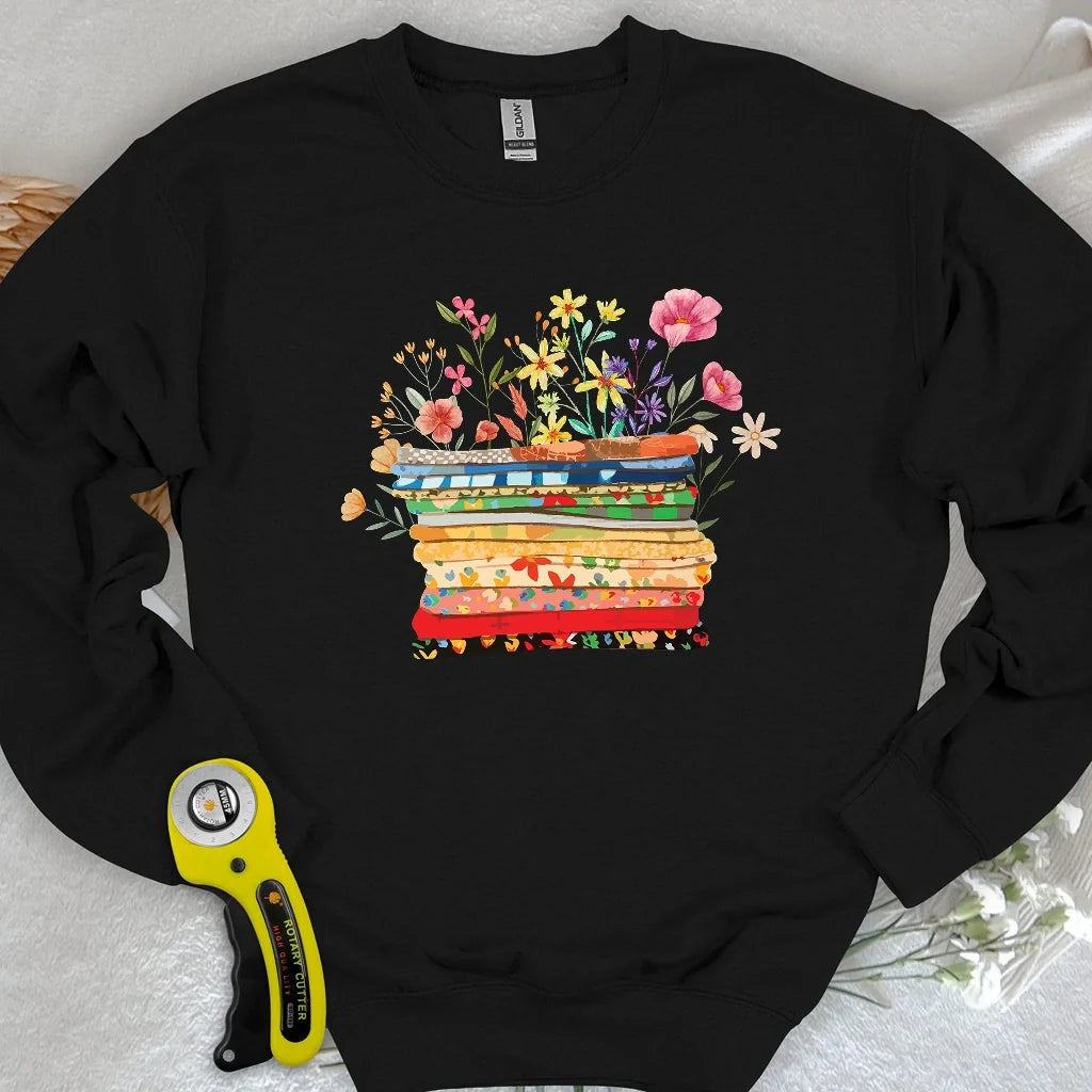 Floral Fabric Sweatshirt