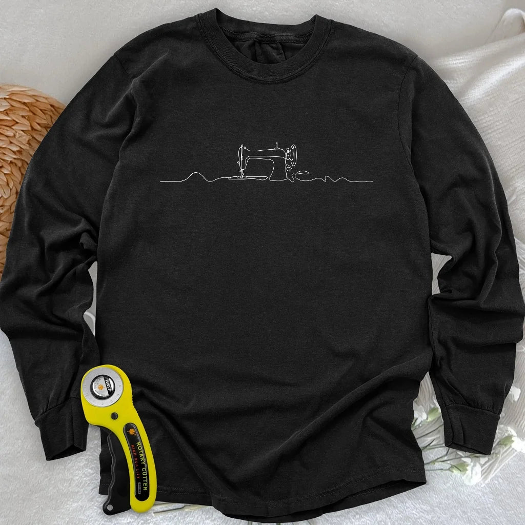 Minimalist Sewing Machine Long Sleeve T-shirt