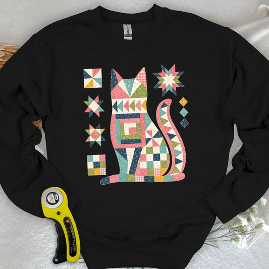 Patchwork Cat Sweatshirt