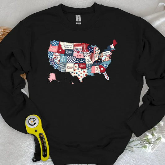 USA Quilt Map Sweatshirt