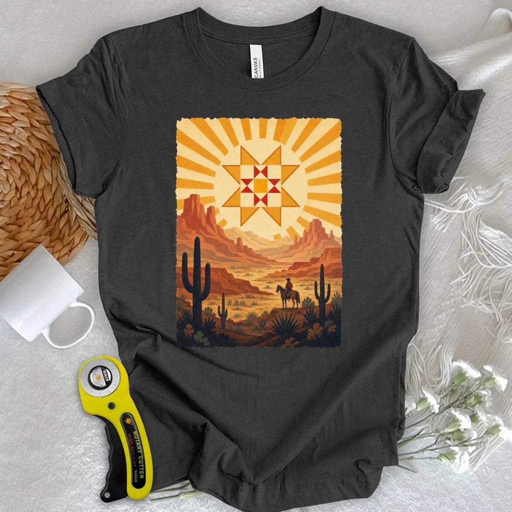 Western Cowboy Quilt Star T-shirt