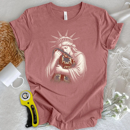 Liberty Crying Into Her Quilt T-shirt
