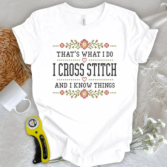 Cross Stitch & Know Things T-shirt