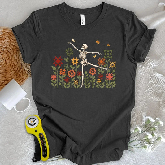 Dancing Skeleton Quilt Garden T-shirt