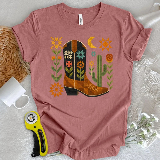 Patchwork Cowboy Boot T-shirt