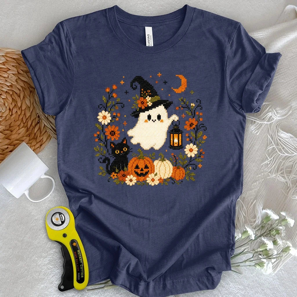 Cross-stitch Boo T-shirt