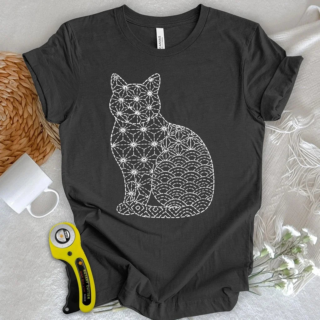 Sashiko Cat T-shirt