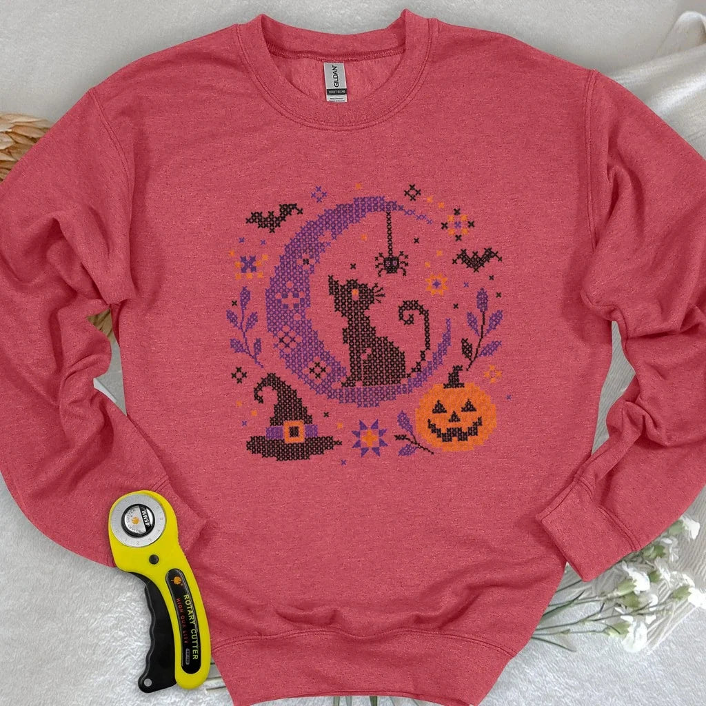 Moonlit Halloween Cross Stitch Sweatshirt