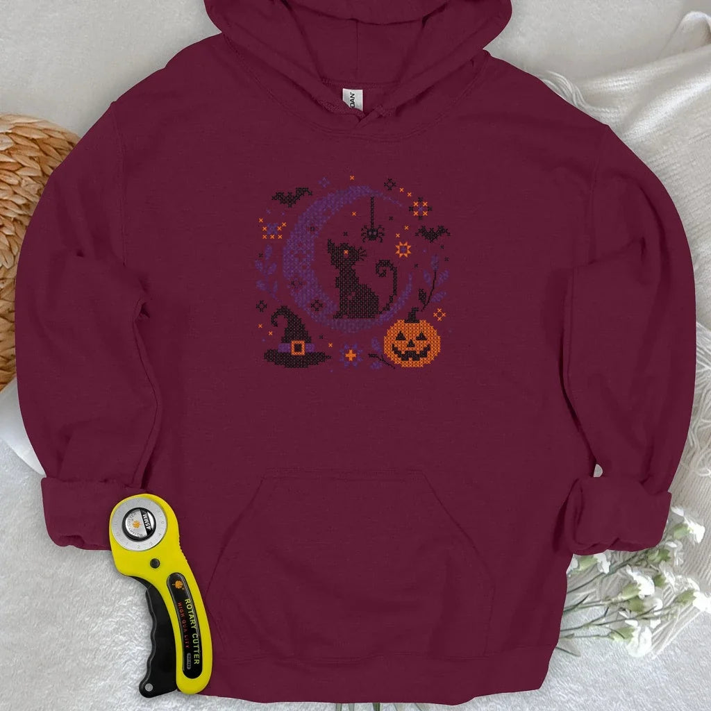Moonlit Halloween Cross Stitch Hoodie