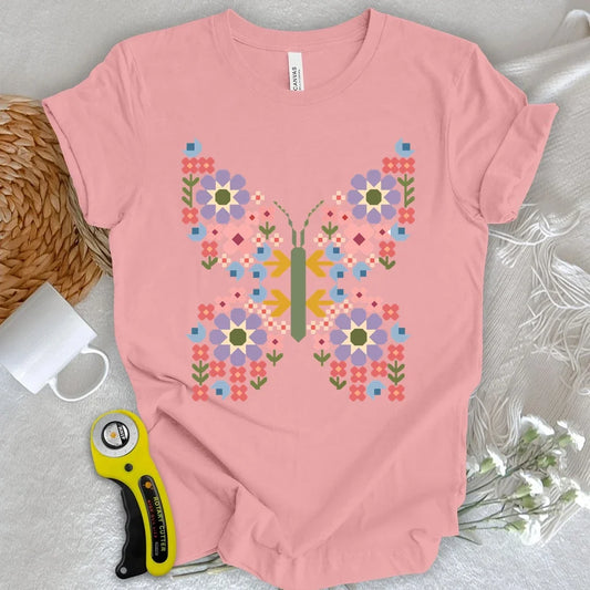 Patchwork Butterfly Garden T-shirt