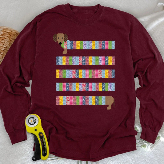 Patchwork Dachshund Long Sleeve T-shirt