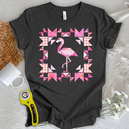 Patchwork Flamingo Panel T-Shirt
