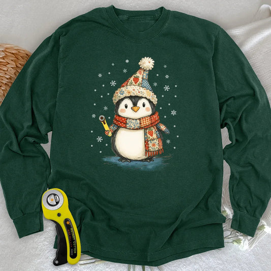 Quilty Little Penguin Long Sleeve T-shirt