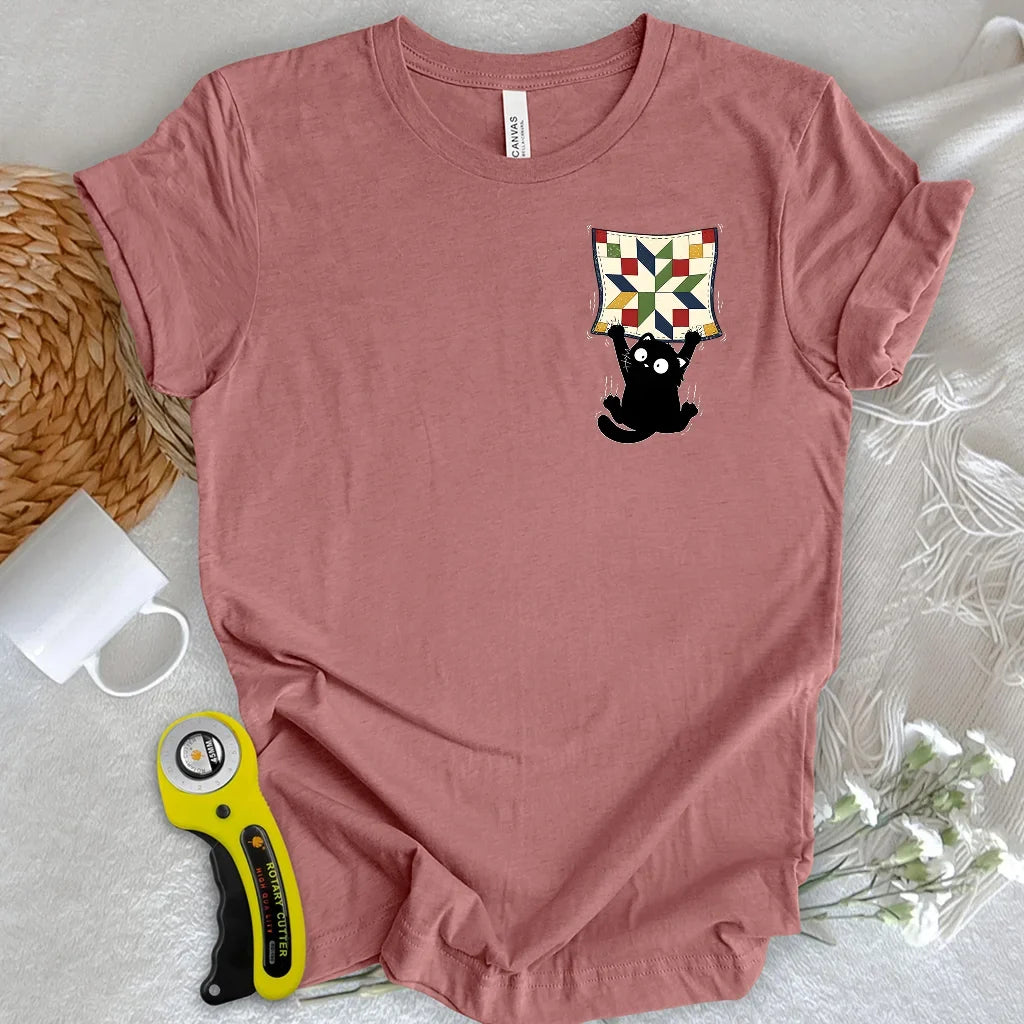 Clingy Quilt Cat Logo T-shirt