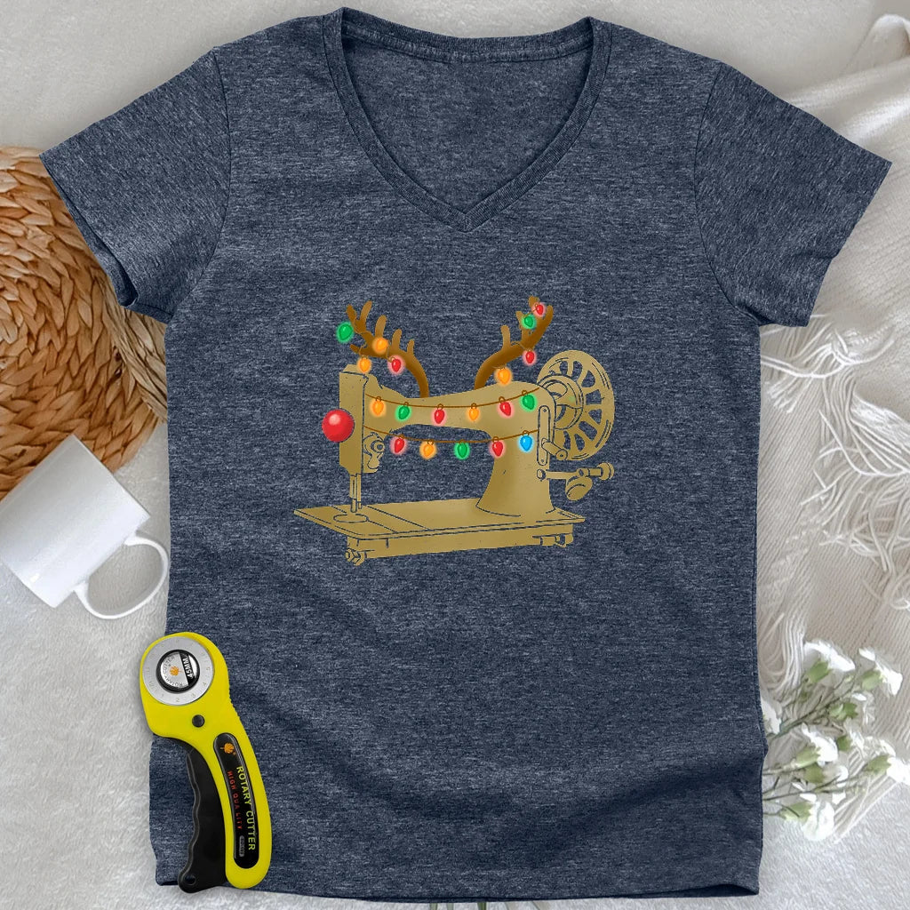 Reindeer Stitches Lady V-neck