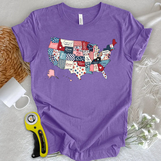 USA Quilt Map T-shirt