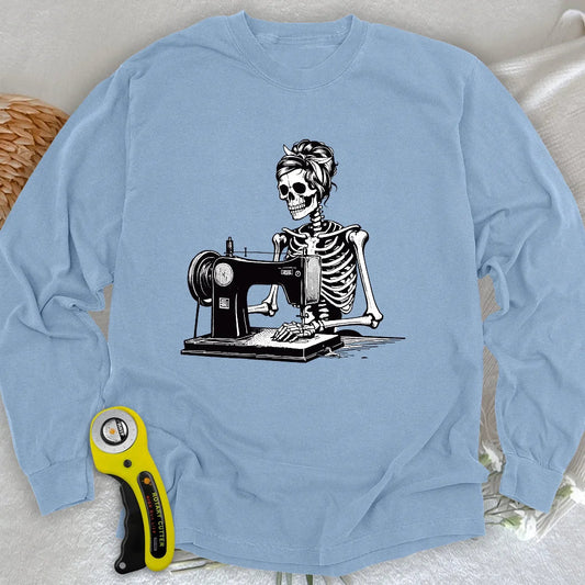Quilting Skeleton Long Sleeve T-shirt