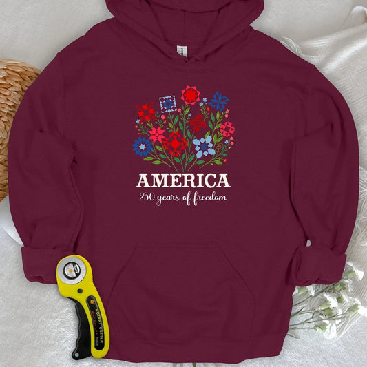 Americana Quilt Blooms Hoodie