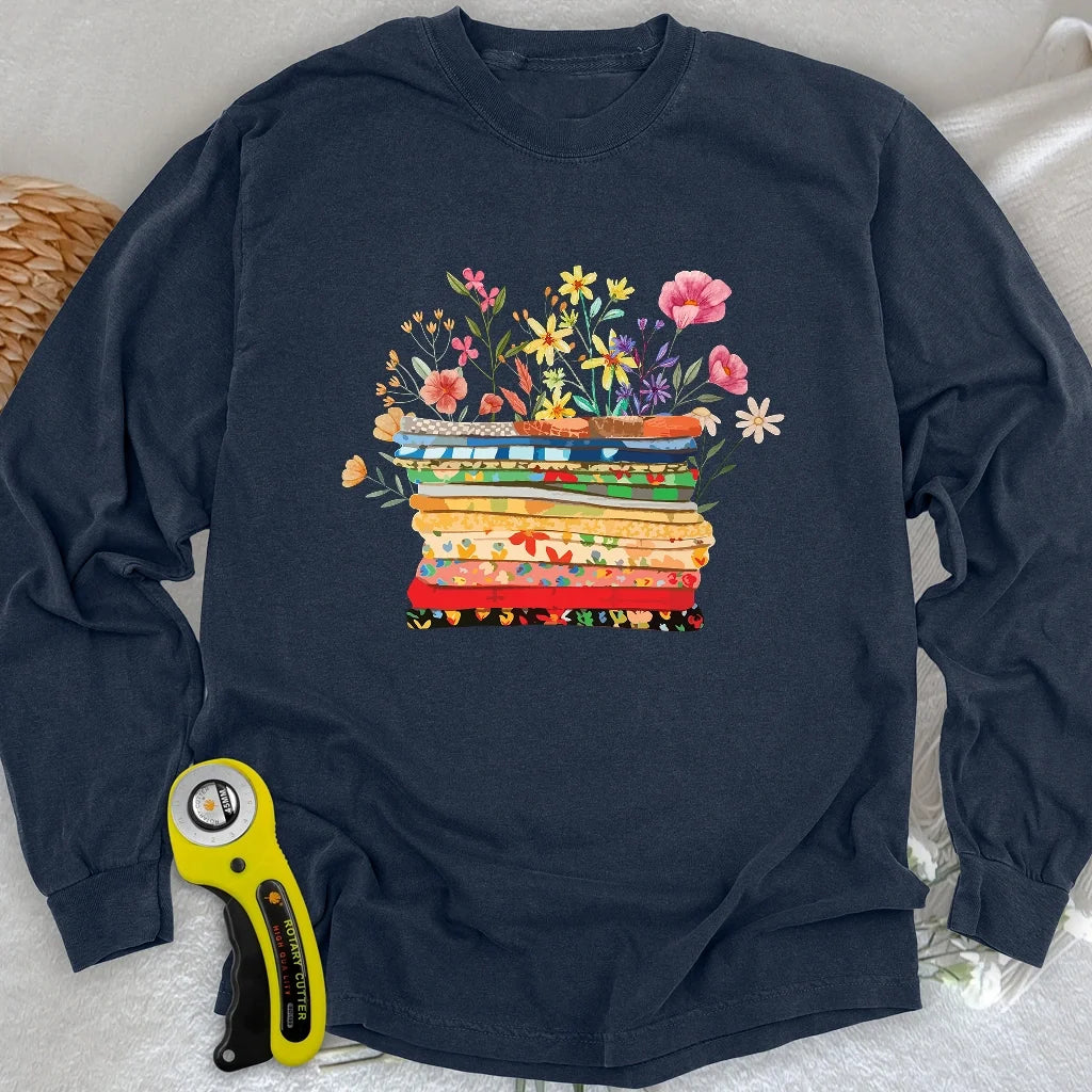 Floral Fabric Long Sleeve T-shirt