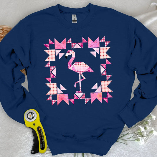 Patchwork Flamingo Panel Sweatshirt