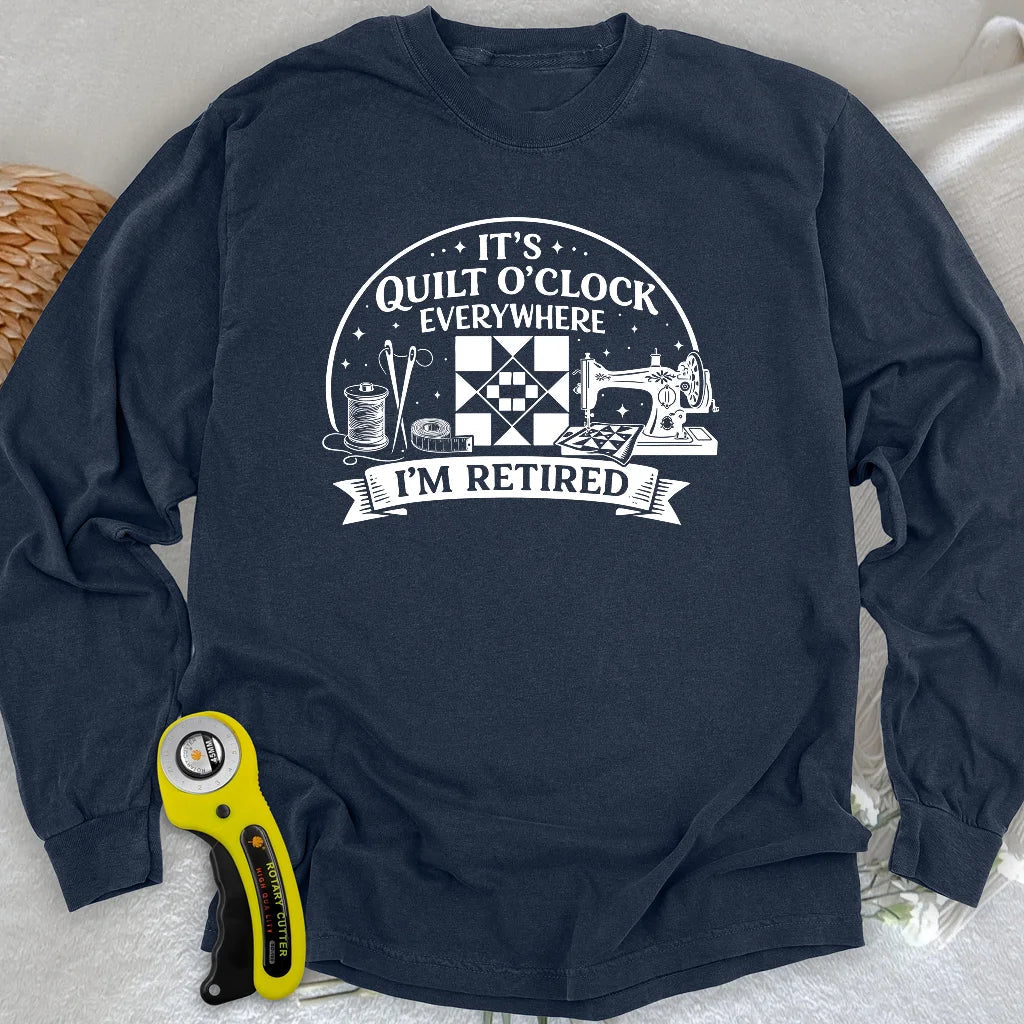 Retired Quilter Long Sleeve T-shirt