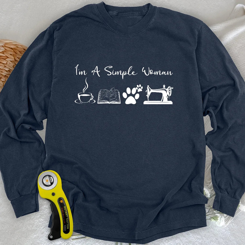 Sewing Woman Long Sleeve T-shirt