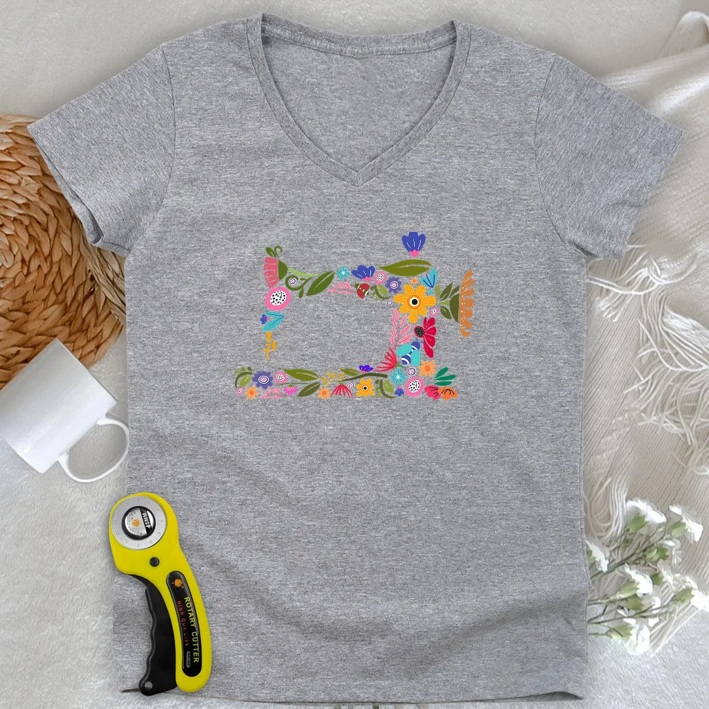 Blooming Machine Lady V-neck