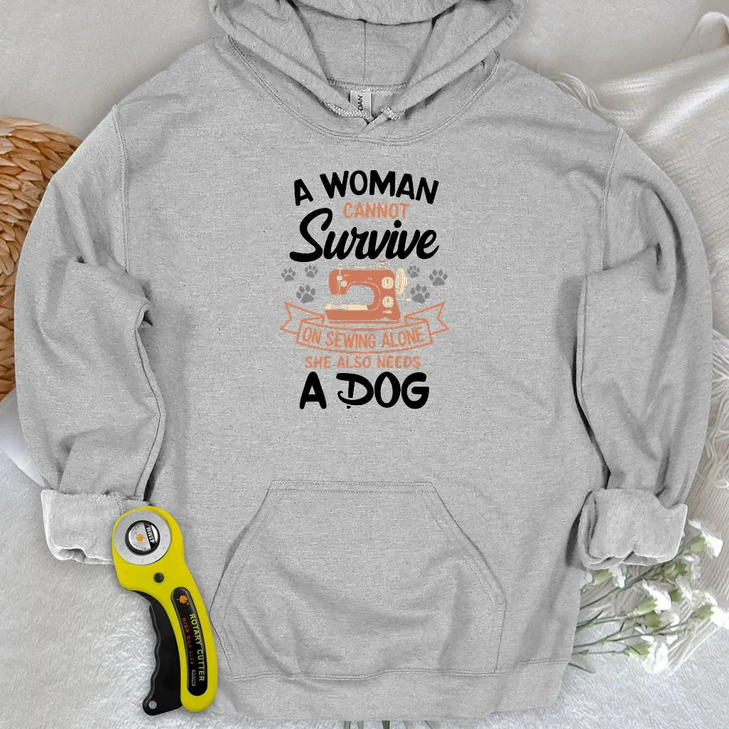 Can’t Sew Without My Dog Hoodie